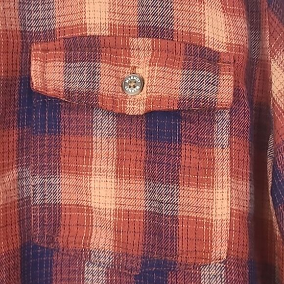 Marmot Fairfax Midweight Flannel Plaid Shirt Color: Red Ochre Size XL - Picture 4 of 13